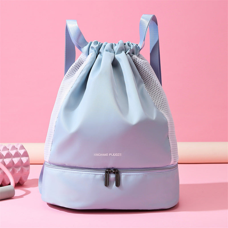 Large Capacity Waterproof Sports Backpack with Dry Wet Separation Independent Shoe Compartment Yoga Dance Swimming Gym Bag Adjustable Straps Durable Lightweight Travel Fitness Bag