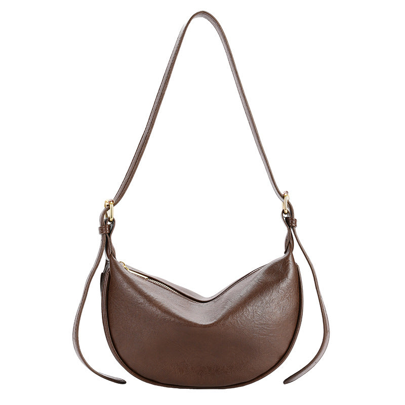 Korean Style Soft Leather Crossbody Bag for Women Minimalist Chic Underarm Shoulder Bag Fashionable Versatile Casual Purse with Elegant Design Trendy Dumpling Shape Lightweight Everyday Accessory
