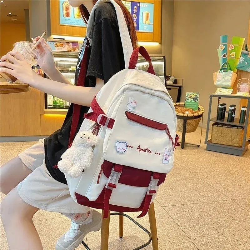 Women's Large Capacity Travel Backpack for College Students High School Girls Lightweight Durable Dual Tone School Book Bag with Laptop Compartment and Multiple Pockets
