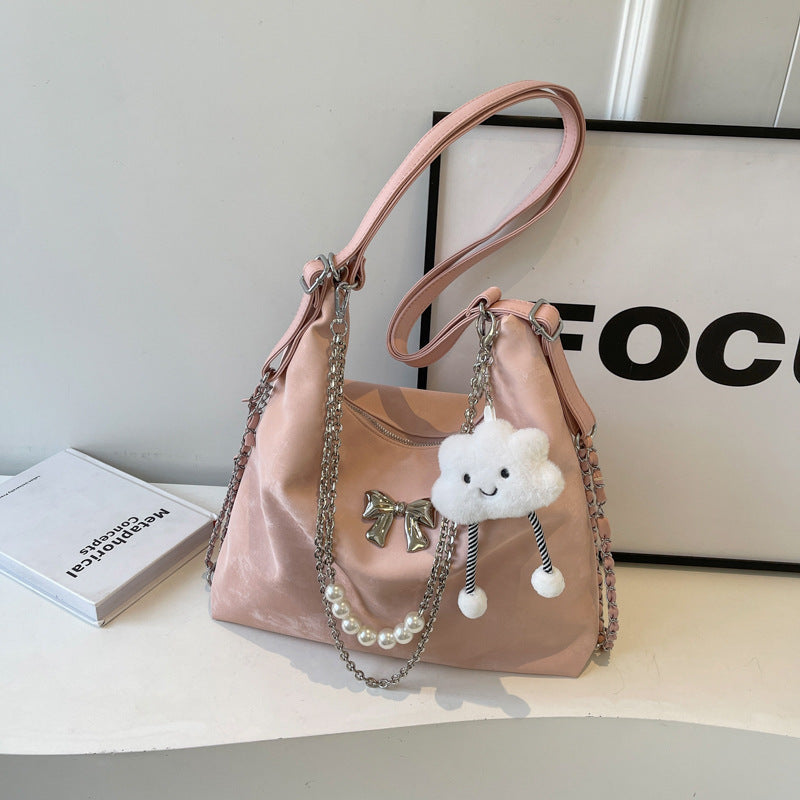 2026 Large Capacity Women Casual Tote Bag for Spring Summer Work Commuting College Students Versatile Shoulder Crossbody Handheld Purse Lightweight Fashionable Everyday Use Minimalist Design