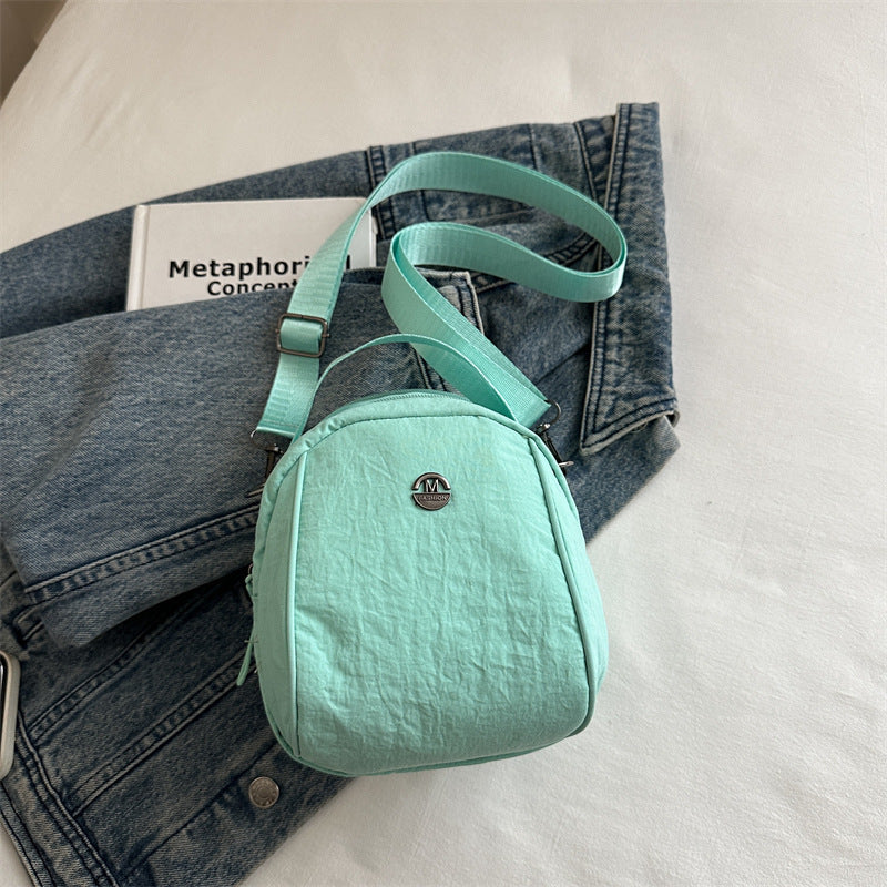 2026 New Summer Women Canvas Clutch Bag Shell Shape Casual Crossbody Shoulder Bag Oxford Fabric Lightweight Small Tote for Daily Use Travel School Office Storage