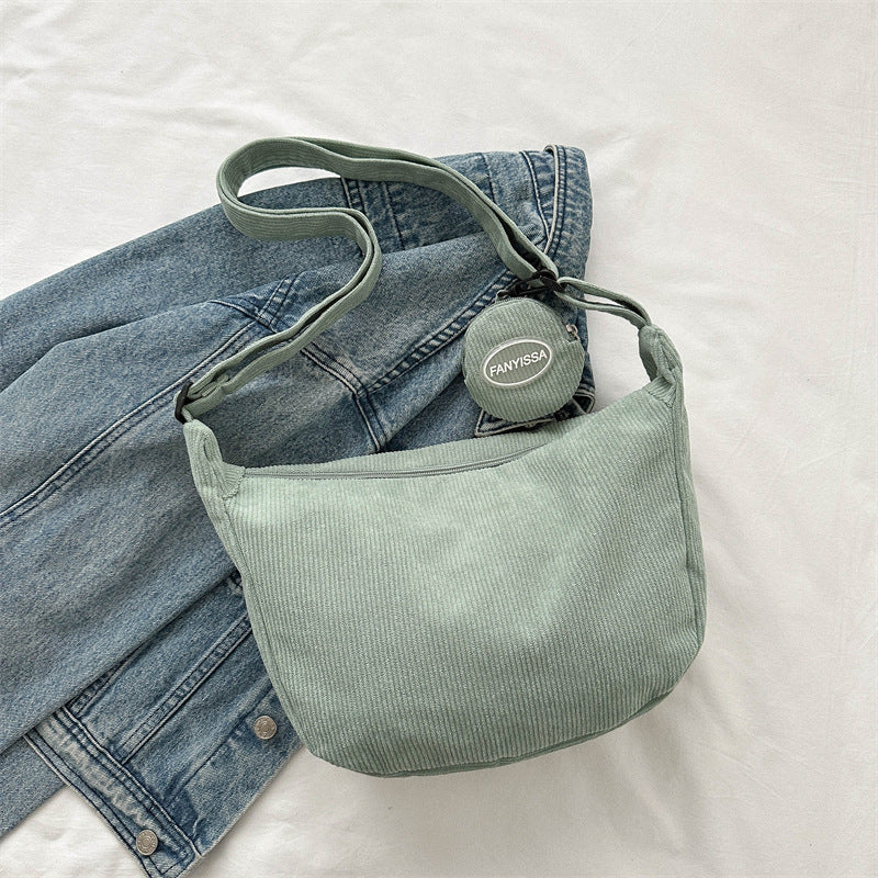 Large Capacity Minimalist Solid Color Crossbody Shoulder Bag Korean Style Fashionable Pouch Bag for Women Fall Winter 2024 New Design
