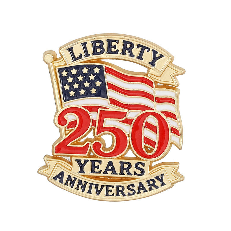 2026 USA Independence Day 250th Anniversary Commemorative Eco Friendly Alloy Lapel Pin Badge for Patriotic Clothing Accessories Collectors and Gift Giving