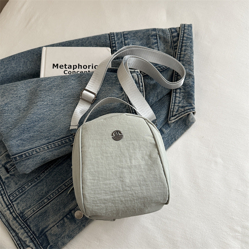 2026 New Summer Women Canvas Clutch Bag Shell Shape Casual Crossbody Shoulder Bag Oxford Fabric Lightweight Small Tote for Daily Use Travel School Office Storage