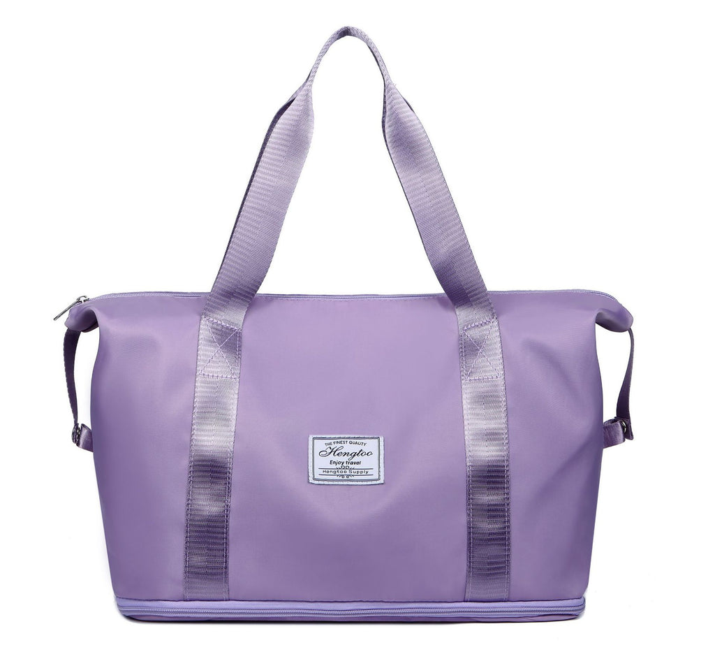 Women's Large Capacity Expandable Travel Gym Bag with Dry Wet Separation for Yoga Fitness Short Trips Mat Storage and Maternity Packing