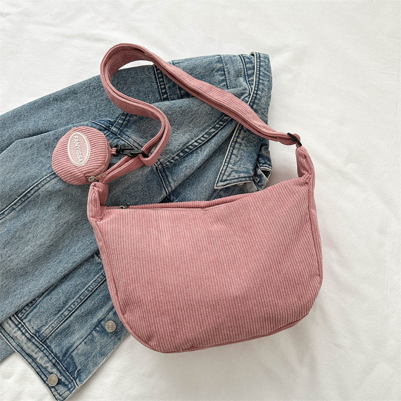 Large Capacity Minimalist Solid Color Crossbody Shoulder Bag Korean Style Fashionable Pouch Bag for Women Fall Winter 2024 New Design