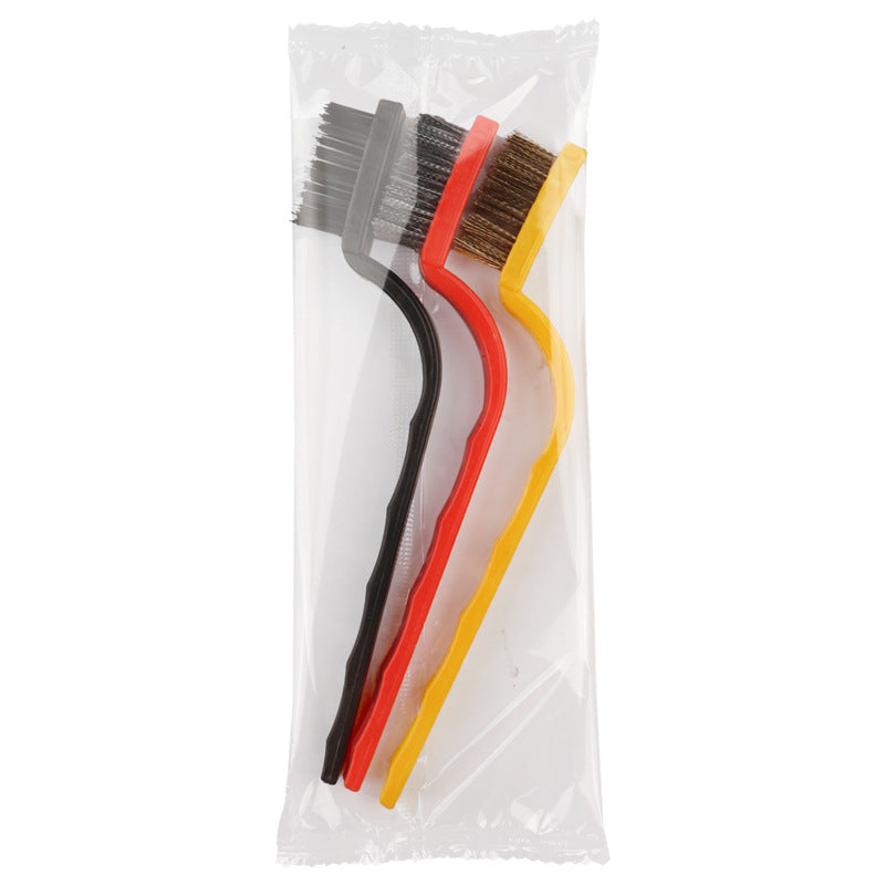 Heavy Duty Kitchen Cleaning Brush Set for Stovetop Grill Grate Oven Hood Gap and Burner Base with Stiff Bristles and Stainless Steel Wire Core for Tough Grease and Grime Removal