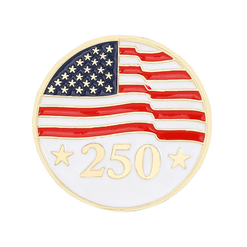 2026 USA Independence Day 250th Anniversary Commemorative Eco Friendly Alloy Lapel Pin Badge for Patriotic Clothing Accessories Collectors and Gift Giving