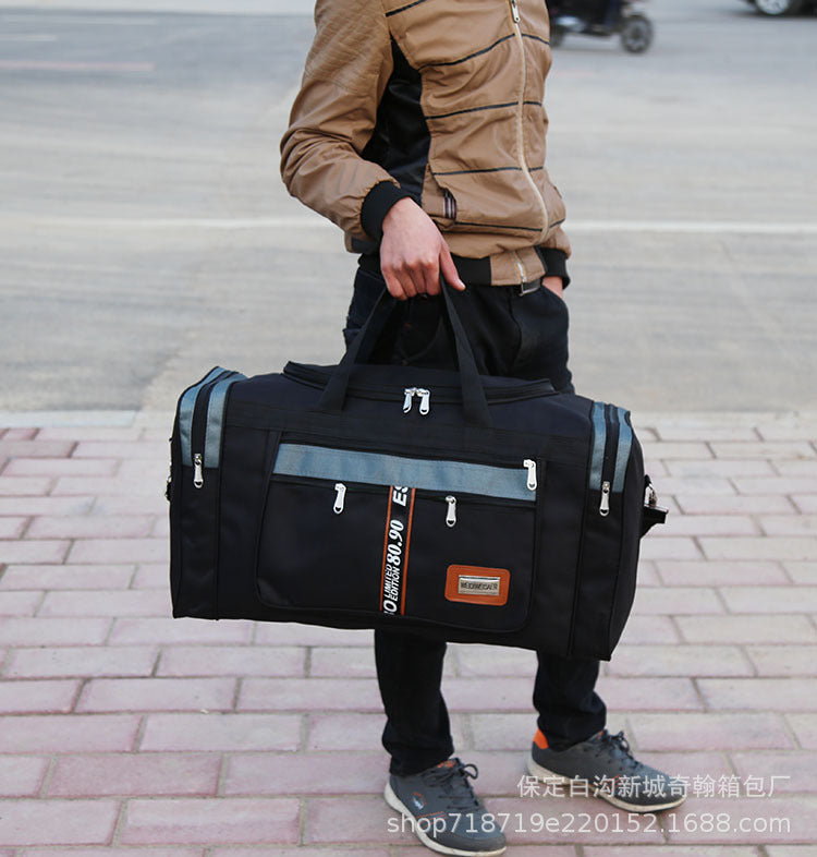 Large Capacity Korean Style Travel Duffel Bag for Long Trips Airplane Luggage Carry On Suitcase for Men and Women Backpack Style Handheld Overnight Bag for Road Trip Camping Hiking Moving Storage