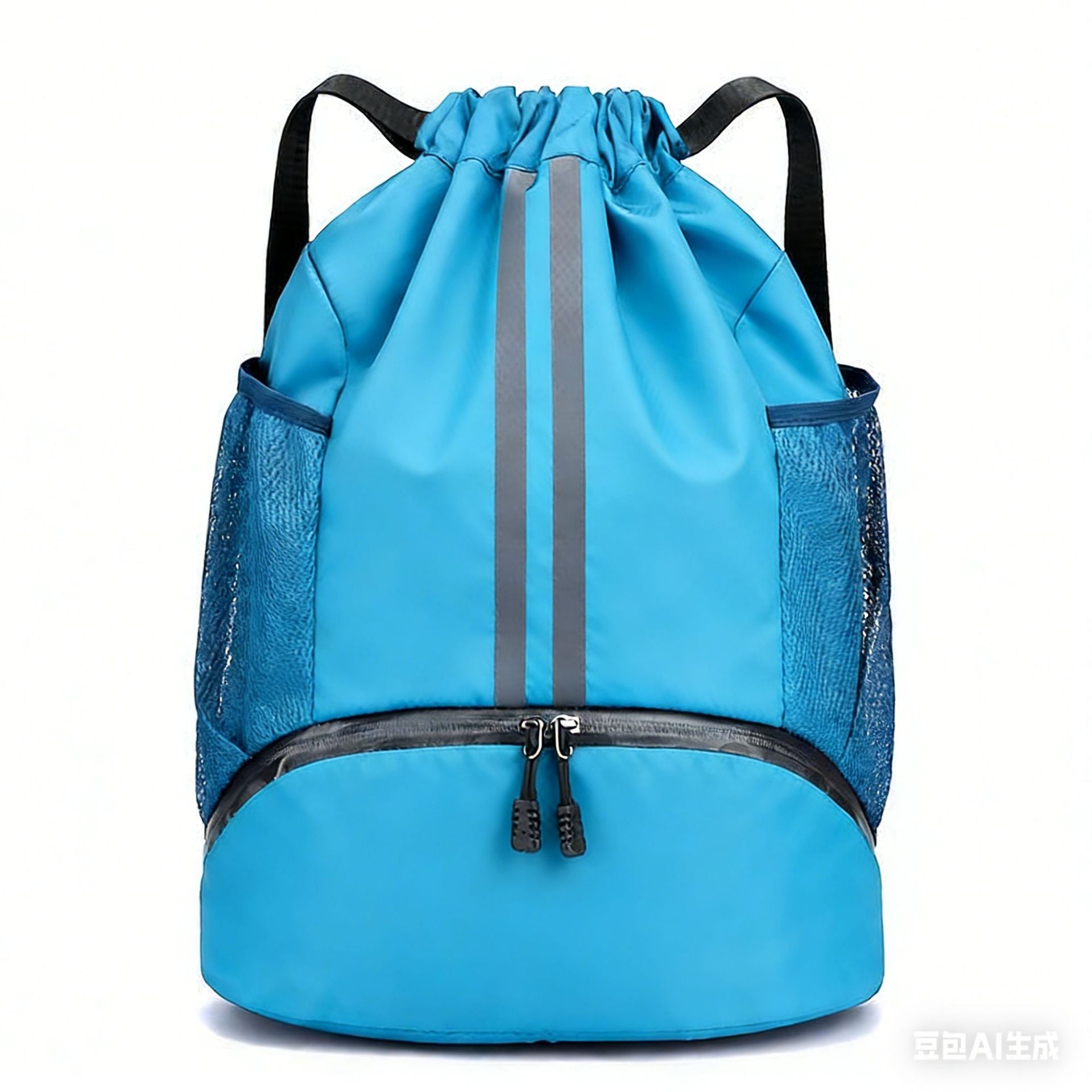 Waterproof Dry Wet Separation Swimming Bag for Men with Dedicated Shoe Compartment Basketball Football Gear Backpack Portable Drawstring Sports Duffel for Gym Travel and Outdoor Activities