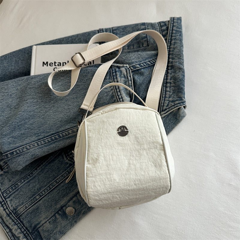 2026 New Summer Women Canvas Clutch Bag Shell Shape Casual Crossbody Shoulder Bag Oxford Fabric Lightweight Small Tote for Daily Use Travel School Office Storage