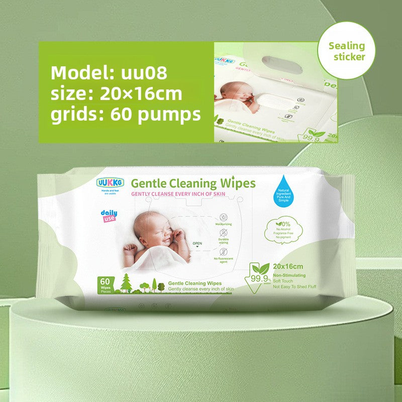 UUKKG Baby Wipes 80 Count Gentle Hypoallergenic Moistened Towelettes for Sensitive Skin Newborn Infant Toddler Face Hands Mouth Cleaning Travel Refillable Flip Top Pack