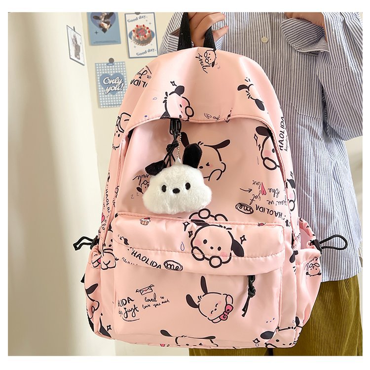 Women Fashionable Minimalist Printed Backpack for Teen Girls High School College Students Korean Style Casual Graffiti Design Lightweight Durable School Bookbag with Laptop Compartment and Multiple Po