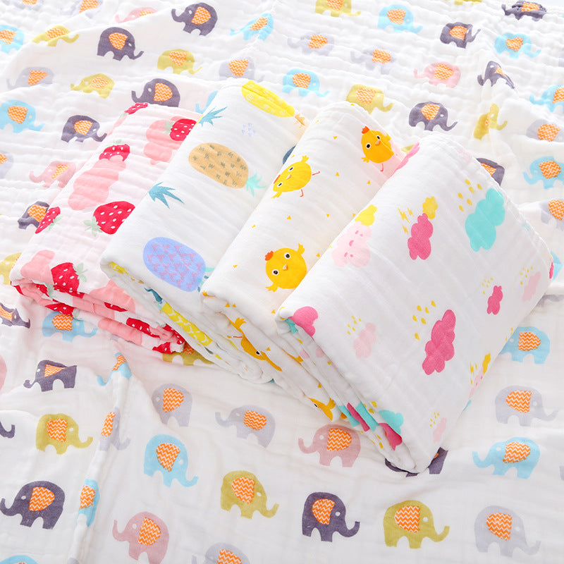 Ultra Soft 100% Cotton Baby Bath Towel 4 Layer Gauze Swaddle Blanket for Newborns Infants Gentle Skin Care Must Have Essential for Nursery and Baby Shower Gifts