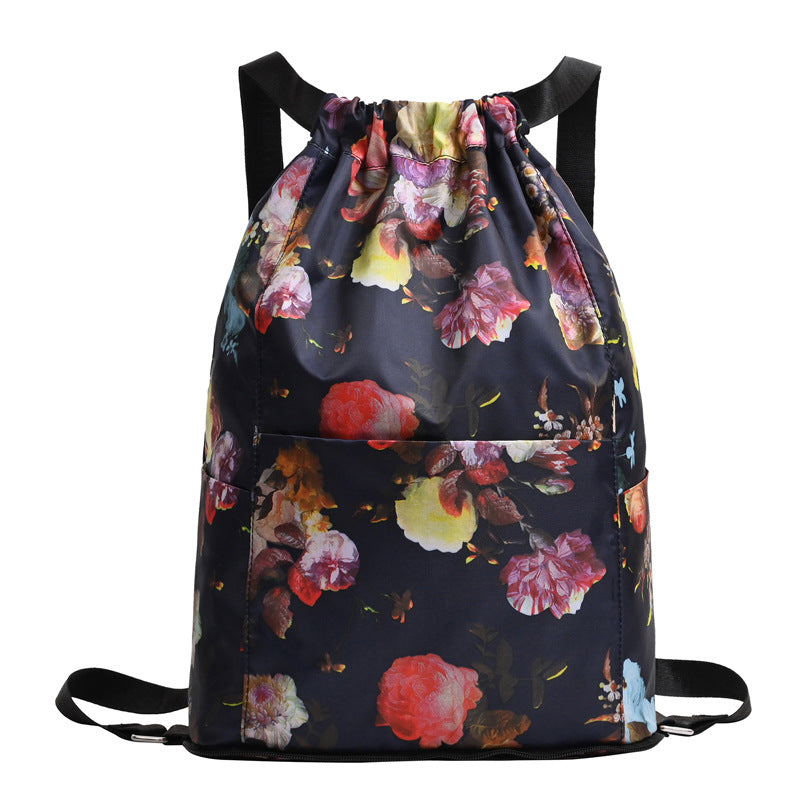 Large Capacity Foldable Travel Gym Bag for Men and Women Lightweight Drawstring Sports Duffel Backpack with Multiple Compartments Portable Fitness Carryall for Workout Trip Outdoor Activities