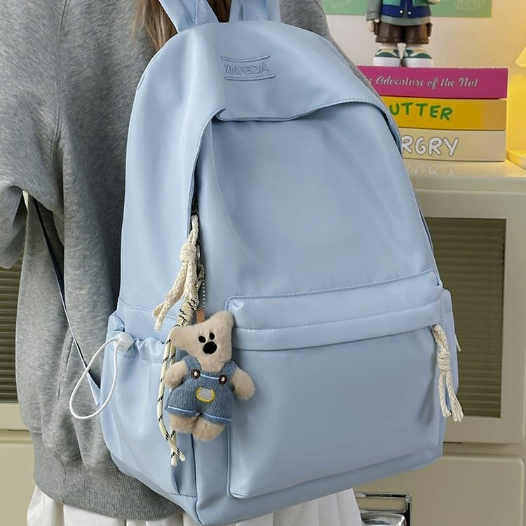 Japanese Style Cute Girls Backpack Simple Solid Color School Bag for Middle High School Students College Students Fashionable Casual Daily Use Travel Backpack Lightweight Durable Comfortable