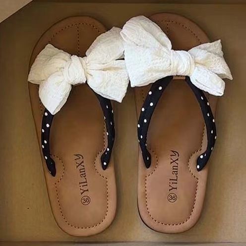 Women Summer Butterfly Bow Slides Flat Sandals for Beach Outdoor Casual Wear Soft Comfortable Breathable Non Slip Sole Fashion Trendy Girls Sandals