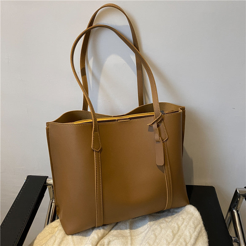 Women Large Tote Bag for Fall Winter 2024 Stylish Korean Inspired Soft Leather Oversized Shoulder Bag with Spacious Interior Perfect for Work School Daily Use Casual Chic Everyday Essential