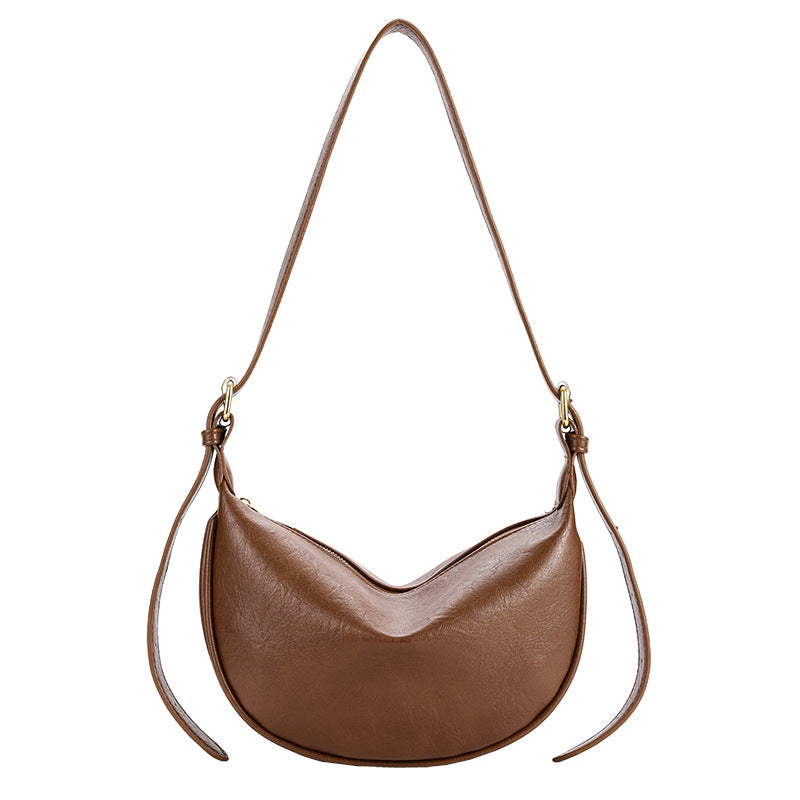 Korean Style Soft Leather Crossbody Bag for Women Minimalist Chic Underarm Shoulder Bag Fashionable Versatile Casual Purse with Elegant Design Trendy Dumpling Shape Lightweight Everyday Accessory