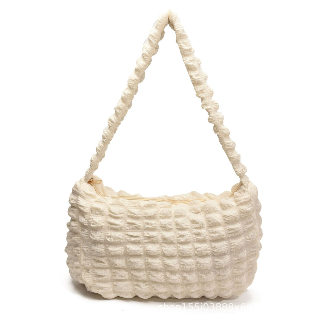 Soft Cloud Puff Fold Crossbody Bag for Women Large Capacity Stylish Casual Office Commuter Shoulder Bag Trendy Overseas Fashion Designer Handbag Lightweight Comfortable Everyday Use
