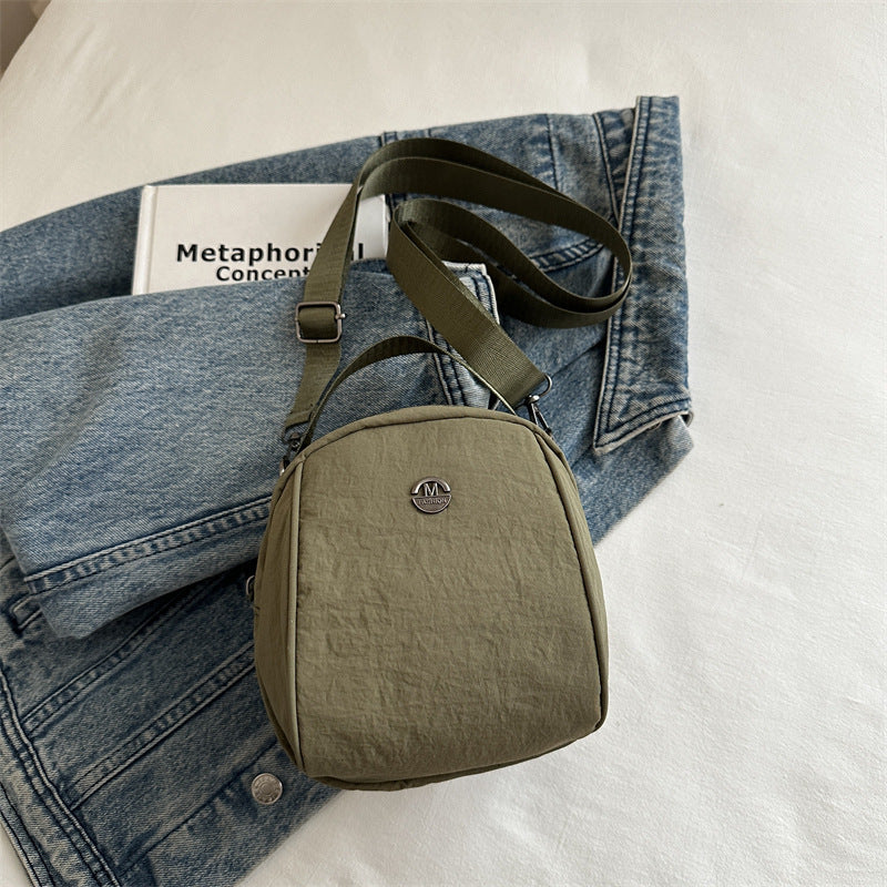 2026 New Summer Women Canvas Clutch Bag Shell Shape Casual Crossbody Shoulder Bag Oxford Fabric Lightweight Small Tote for Daily Use Travel School Office Storage