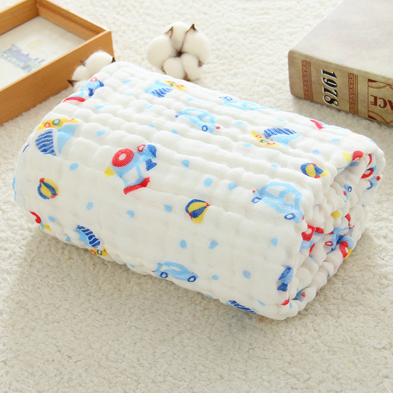Premium 6 Layer Gauze Baby Bath Towel 105x105cm Ultra Soft Highly Absorbent Muslin Swaddle Blanket for Newborns and Infants Gentle on Sensitive Skin Multipurpose Use