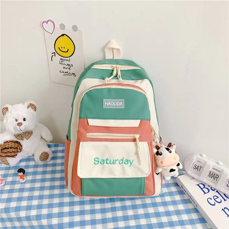 Mkoba wa Wanawake kwa Wanafunzi wa Shule ya Sekondari Wasichana wa Chuo cha Upili Uwezo Kubwa Wepesi Unaodumu Mtindo wa Kikorea Minimalist Aesthetic Unisex Kila Siku Mfuko wa Kusafiri wa Shule