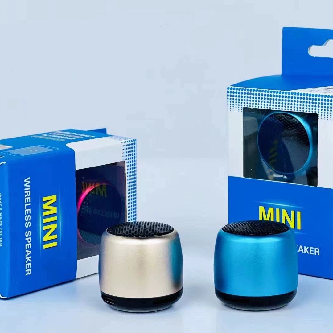 Wireless Portable Bluetooth Speaker Mini Metal Outdoor Speaker for iPhone Android Phones Compact Waterproof Bass Boost Sound System with 360 Degree Stereo Audio and Long Battery Life