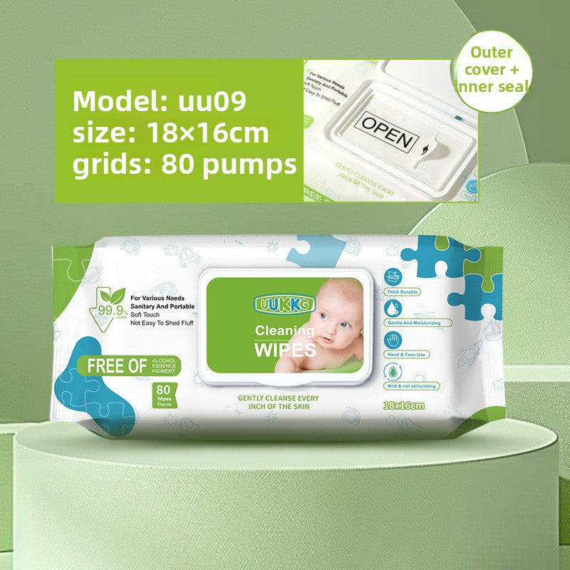 UUKKG Baby Wipes 80 Count Gentle Hypoallergenic Moistened Towelettes for Sensitive Skin Newborn Infant Toddler Face Hands Mouth Cleaning Travel Refillable Flip Top Pack