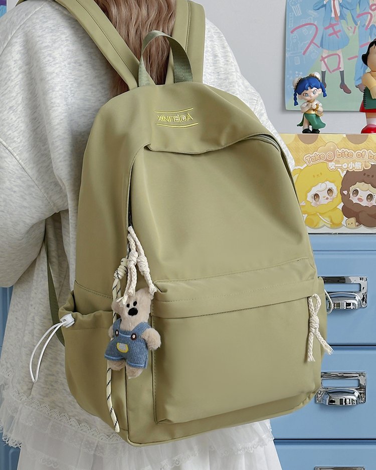 Japanese Style Cute Girls Backpack Simple Solid Color School Bag for Middle High School Students College Students Fashionable Casual Daily Use Travel Backpack Lightweight Durable Comfortable