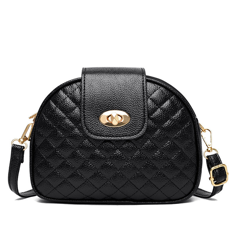 Women's Stylish Crossbody Bag with Quilted Diamond Texture Trendy Compact Square Shoulder Bag Fashionable Three Layer Design for Everyday Use Lightweight Durable PU Leather Casual Chic Accessory