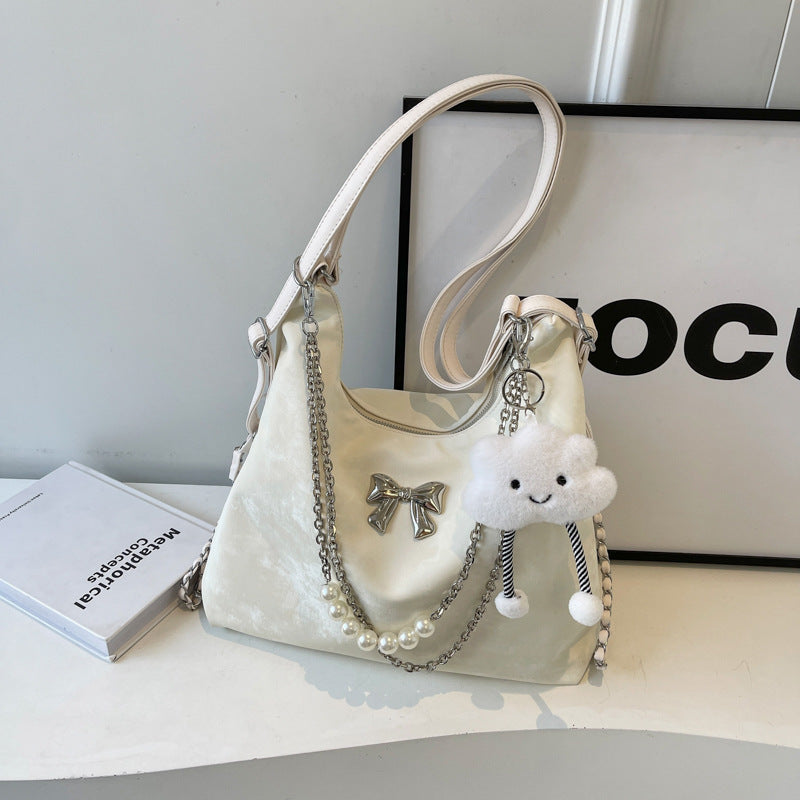 2026 Large Capacity Women Casual Tote Bag for Spring Summer Work Commuting College Students Versatile Shoulder Crossbody Handheld Purse Lightweight Fashionable Everyday Use Minimalist Design