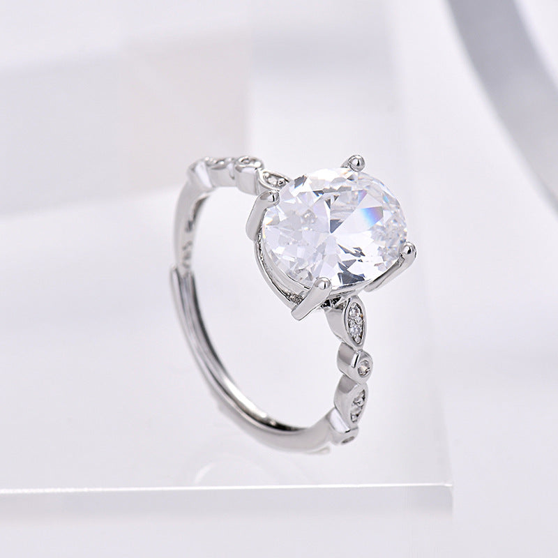 Luxury Oval Shaped Amethyst Topaz Inspired Gemstone Ring for Women Elegant Minimalist Fashion Jewelry Trendy Statement Piece Versatile Everyday Wear Gift Ready