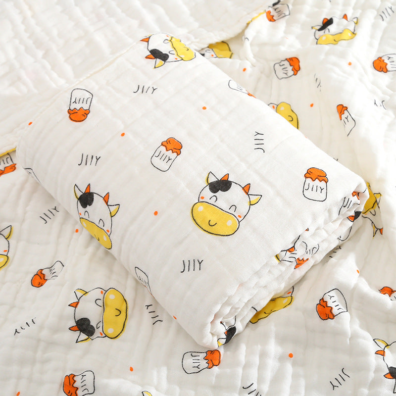 Ultra Soft 100% Cotton Baby Bath Towel 4 Layer Gauze Swaddle Blanket for Newborns Infants Gentle Skin Care Must Have Essential for Nursery and Baby Shower Gifts