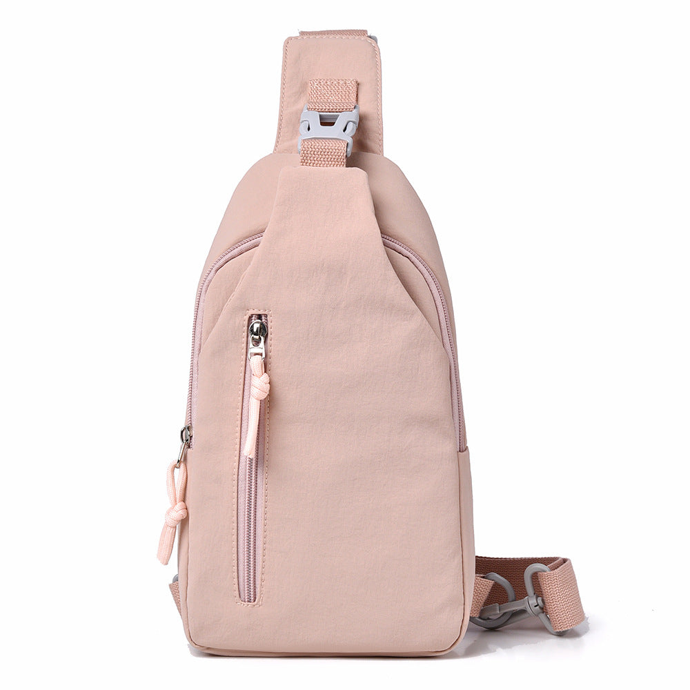 Women's Minimalist Chest Bag Crossbody Small Front Pack Lightweight Nylon Travel Daypack for Casual Outings Running Gym and Daily Use