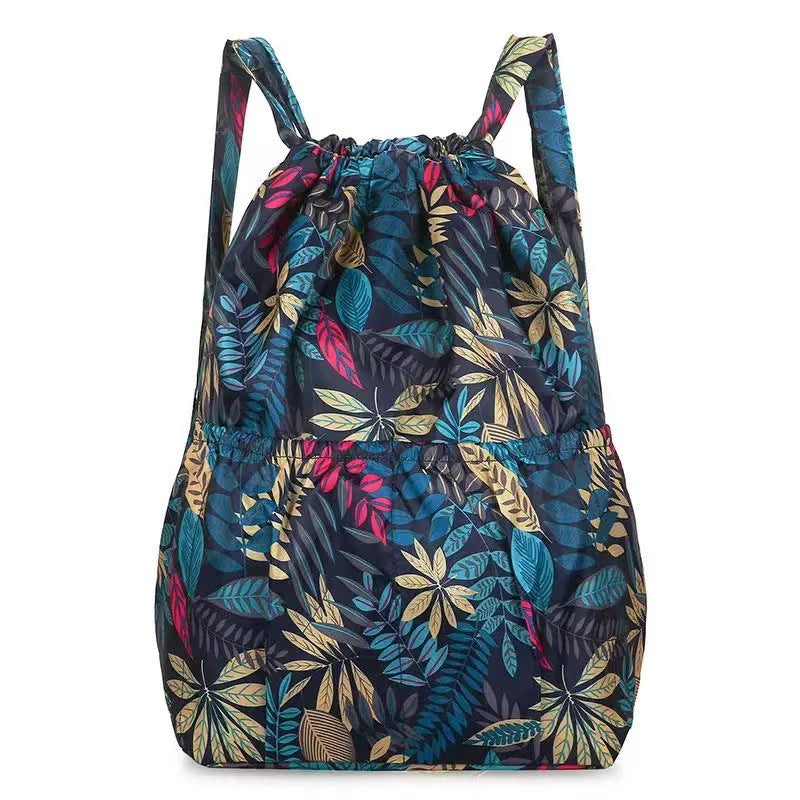 Women Lightweight Nylon Drawstring Backpack Large Capacity Mom Bag Casual Everyday Use Travel Hiking Gym School Commuting Trendy Minimalist Design Durable Water Resistant Easy Carry