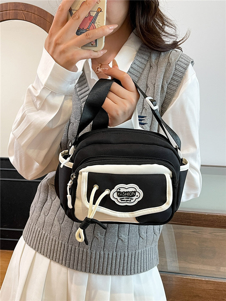 Japanese Style Crossbody Bag for Women 2025 New Cute Fresh Color Block Single Shoulder Bag Teen Girls Student Casual Day Out Small Lightweight Fashion Handbag