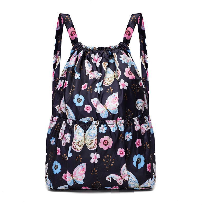 Women Lightweight Nylon Drawstring Backpack Large Capacity Mom Bag Casual Everyday Use Travel Hiking Gym School Commuting Trendy Minimalist Design Durable Water Resistant Easy Carry