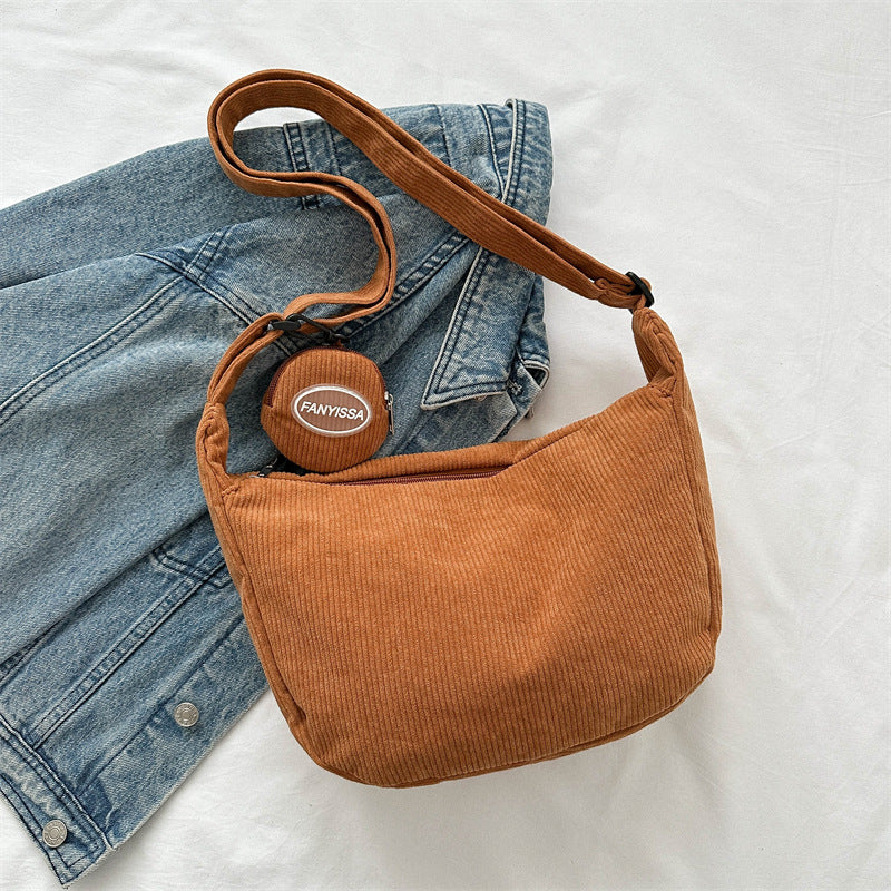 Large Capacity Minimalist Solid Color Crossbody Shoulder Bag Korean Style Fashionable Pouch Bag for Women Fall Winter 2024 New Design