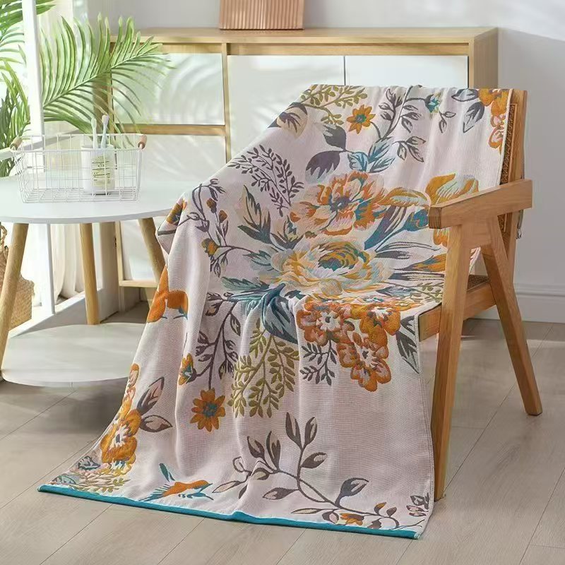 Premium Extra Large Thick Soft Absorbent 100 Percent Cotton Gauze Bath Towel for Adults Unisex Home Use Quick Dry Spa Quality Bathroom Essential for Men and Women