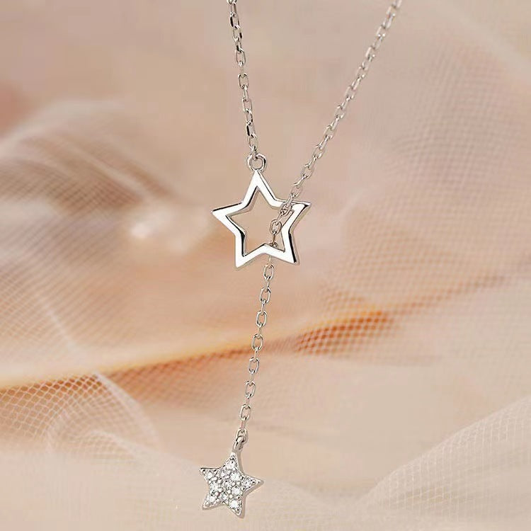 2025 Best Selling Minimalist Star Pendant Necklace for Women Luxury Delicate Clavicle Chain Trendy Instagram Aesthetic Cold Tone Elegant Dainty Jewelry Gift for Her