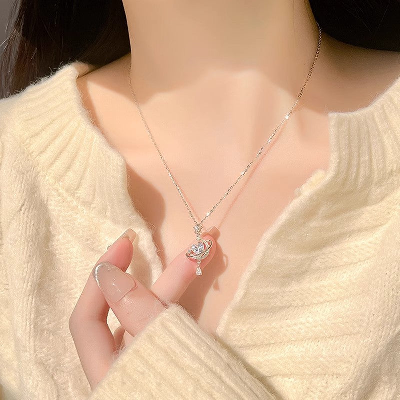 Titanium Steel Hypoallergenic Necklace for Women Moon and Star Pendant Necklace Elegant Minimalist Locket Chain Trendy 2025 Fashion Jewelry Non Fading Dainty Delicate Luxury Everyday Wear