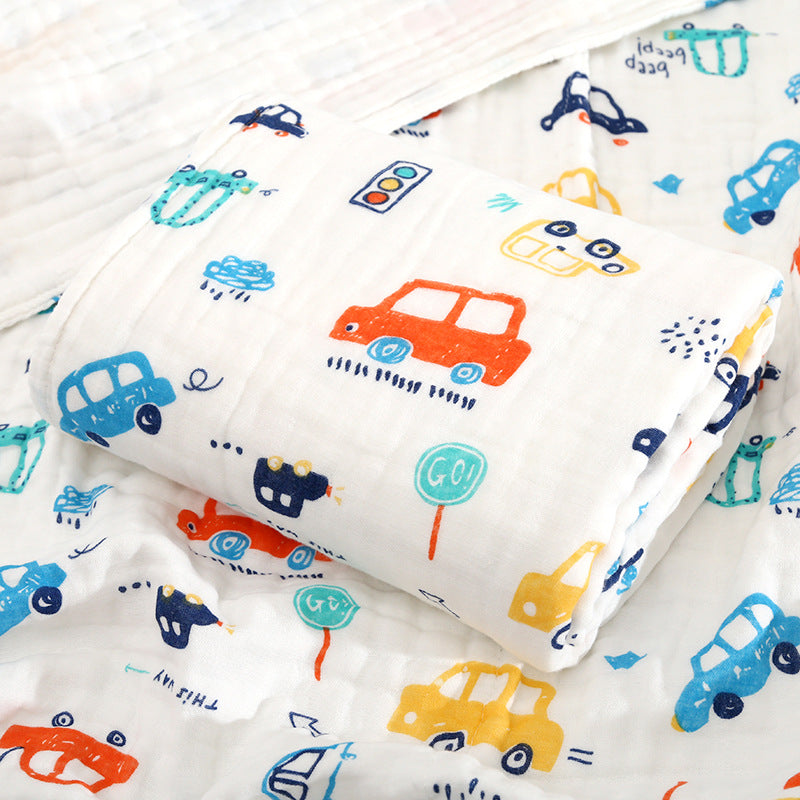 Ultra Soft 100% Cotton Baby Bath Towel 4 Layer Gauze Swaddle Blanket for Newborns Infants Gentle Skin Care Must Have Essential for Nursery and Baby Shower Gifts