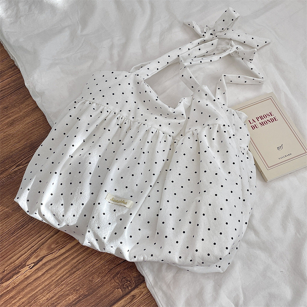 Casual Wrinkle Design Crossbody Bag with Adjustable Strap Large Capacity Underarm Tote Bag Korean Style Canvas Shoulder Bag for Women Spring Summer Fashion