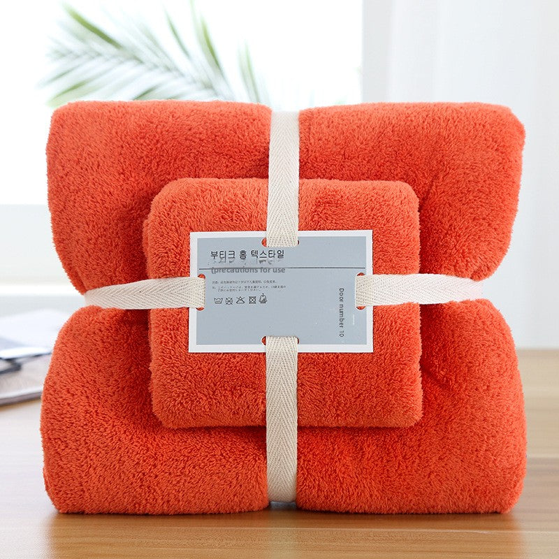Premium Coral Fleece Towel Set Bulk Wholesale Soft Absorbent Bath Towels and Hand Towels Matching Gift Pack with Custom Logo Printing Fast Drop Shipping