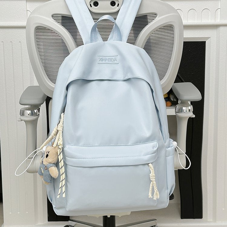 Japanese Style Cute Girls Backpack Simple Solid Color School Bag for Middle High School Students College Students Fashionable Casual Daily Use Travel Backpack Lightweight Durable Comfortable