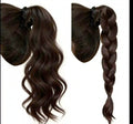 Leather strap ponytail wig