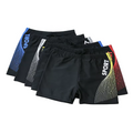 Adult Plus Size Printed Swim Trunks - Polyester Fabric, Loose Fit, Quick-Dry