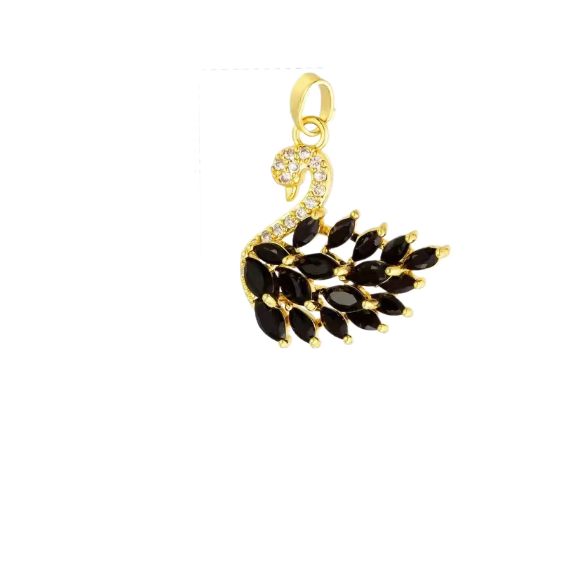 Titanium Steel Crystal Lips Necklace - 18K Gold Plated & Swarovski Zirconia