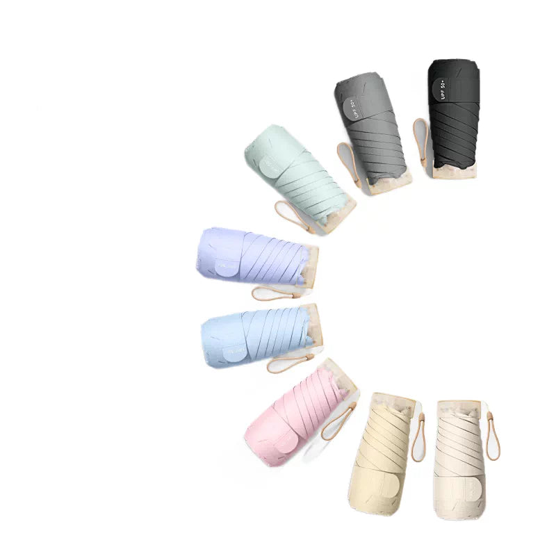 6-fold Capsule Umbrella - For Sun & Rain, High-end Design, UV Protection, Portable & Stylish